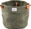 Waxed Canvas Handmade Hanging Planter for Indoor/Outdoor Plants, Hanging Basket Plant Holder Forest Green by GreenHaven Gardens