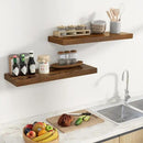 Fun Memories Floating Shelves for Wall, 32 Inch Long Floating Shelves Set of 2, 32 x 10 Wooden Shelves for Wall, Large Storage Shelves, Hanging Shelves for Bathroom Kitchen Bedroom, Rustic Brown by CozyNest Decor