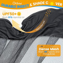 Orzbow 2-in-1 Baby Mosquito Net with UPF50+ Sunshade for Stroller, Breathable Stroller Mosquito Netting Privacy Cover with Two-Way Zipper & Storage Bag for Bassinet, Carrycot & Car Seat, Black by TinyTreasures Baby Boutique