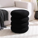 ONEVOG 16 Inch Small Ottoman Foot Rest, Sherpa Storage Ottoman for Toys, Black Vanity Stool Soft Tufted Fabric Pouf, Footstool Seat for Living Room, Dorm, Bedroom by CozyNest Decor