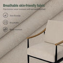 Modern Accent Chairs Set of 2 for Living Room Bedroom Mid Century Arm Chairs Upholstered Office Accent Chairs Comfy Waiting Room Chairs with Metal Frame, Beige by CozyNest Decor