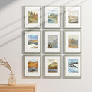 Vittanly 9x12 Picture Frames Set of 9, Shatter Resistant Plexiglass, Display 6x8 Pictures with Mat or 9x12 without Mat, Photo Frames for Wall or Tabletop, Engineered Wood, Grey by CozyNest Decor
