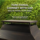 Bestier 37" Fire Pits, Wood Burning Fireplace for Outside Rectangular Chiminea Outdoor Firepits with Poker, Wood Storage, Rain Cover and Removable Fire Grill for Patio, Garden, Backyard, Camping by GreenHaven Gardens
