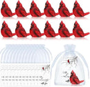 Roowest 36 Pcs Memorial Cardinal Gift Set Include Mini Red Cardinal Bird Statue Figures and Red Feathered Cards and Bags for Sympathy Memorial Gift by GreenHaven Gardens