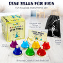MINIARTIS Desk Bells for Kids | Educational Music Toys for Toddlers 8 Notes Colorful Hand Bells Set | Kids Musical Instrument with 15 Songbook | Great Birthday Gift for Children by TinyTreasures Baby Boutique