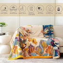 100% Cotton Throw Blanket for Bed Couch Summer 98''x 98'' Super Soft Muslin Blankets Warm Boho Quilt Lightweight Farmhouse Decorative Bed Blankets by CozyNest Decor
