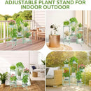 iDavosic.ly 6 Tier Large Plant Stand Indoor, 10 Inch Wide Tall Corner Metal Plant Stands Outdoor for Multiple Plants, Folding Tiered Flower Display Holder Rack Shelf, Light Green by GreenHaven Gardens