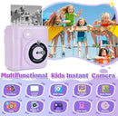 Instant Print Camera for Kids - 2.4 Inch Kids Camera Instant Print with Paper & 32G Card- Digital Children Toys as Christams Birthday Gifts for Girls Boys Age 3-12 - Purple by TinyTreasures Baby Boutique