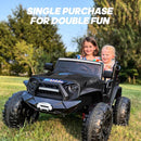 24V 9Ah Ride on Toy for Big Kids, 4WD 2 Seater Ride on Car Truck with Remote Control, 4x200W Motor - Black by TinyTreasures Baby Boutique