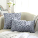 decorUhome Throw Pillow Covers 18x18 Inch Set of 2, Soft Plush Faux Wool Blue Grey Couch Pillow Covers, Spring Solid Dyed Accent Pillow Cases for Sofa Bed Living Room Home Decor by CozyNest Decor