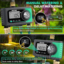 RESTMO 4-Outlet Sprinkler Timer with Brass Inlet, 4 Zone Programmable Water Timer for Garden Hose, Automatic Digital Control | Manual ON/Off | Rain Delay, for Outdoor Faucet, Drip Irrigation and Lawn by GreenHaven Gardens