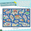 Kids Carpet Playmat Rug Player Car Rug,City Life Traffic Road Map Mat Educational Game Area Rug for Toddler Children Playroom Classroom Bedroom (Blue,6 x 9 ft) by CozyNest Decor