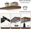 Floating Shelves - 2 Large Wall Mounted Shelves with Invisible Brackets, Long Wood Floating Wall Shelf for Living Room, Bedroom, Kitchen, (Brown, 24" W x 9" D x 1.5" H) by TinyTreasures Baby Boutique