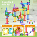 PicassoTiles 150pc Magnetic Marble Run Track Set STEM Construction Toy with Slides Ramps and Tubes Educational Magnet Tile Building Kit Kids Age 3 Plus Learning Gift for Boys Girls Preschool PTG150 by TinyTreasures Baby Boutique