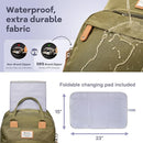 RUVALINO Diaper Bag Backpack - Multifunction Travel Back Pack Maternity Baby Changing Bags, Diaper Changing Totes, Large Capacity, Waterproof and Stylish, Baby Travel Essential, Army Green by TinyTreasures Baby Boutique
