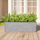 24 Inch Rectangular Concrete Planter,Durable All-Weather Use with Drainage Holes,Large Rectangular Planter for Outdoor Indoor Plants by CozyNest Decor