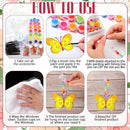 30 Sets Suncatchers Window Art Kits, DIY Sun Catchers Bulk Crafts Paint Your Own Window Ornaments for Boys Girls Classroom Home Party Birthday Activity Decor (Butterfly Style) by GreenHaven Gardens