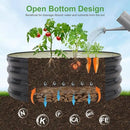 Galvanized Raised Garden Bed- 2Pcs 3x3x1FT Metal Planter Boxes Outdoor | Round Steel Raised Bed Kit & Fire Pit Ring for Gardening with Protective Tape, Gloves for Vegetables, Flower (Grey) by GreenHaven Gardens