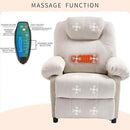 KCREAM Massage Chair Recliner with Heating,Recliner Chair for Adults,Small Recliners for Small Spaces Overstuffed Reclining Chairs Single Sofa Recliners with Side Pocket for Living Room,Fabric Beige by CozyNest Decor