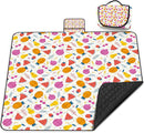 Poedist Extra Large Picnic Blanket Waterproof,80"x 80"Foldable Machine Washable Beach Blanket,Outdoor Blanket for 6-8 Adults,Suitable for Indoor Crawling,Park Beach,Camping,Hiking,Family Travel(Fruit by TinyTreasures Baby Boutique