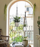 Macrame Plant Hanger Indoor Hanging with Wood Beads Macrame Planters No Tassel for Indoor Outdoor Boho Home Decor 35 Inch (Gray,1pc) by GreenHaven Gardens