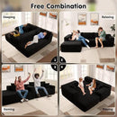 ovios 104" Cloud Sectional Couch with L-Shape Chaise,Modern Modular Sofa with Deep Seat, Upholstered Couches for Living Room Bedroom,No Assembly Required, Black (Corduroy Fabric) by CozyNest Decor