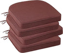 Outdoor Round Corner Seat Cushion, 17"x16"x2", Set of 4, Non Slip Seat Cushion Pads with Removable Cover for Patio Furniture, Garden Yard Lawn, Tan Dotted Red Base by GreenHaven Gardens