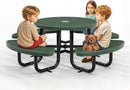 Metal Picnic Tables for Kids for Outdoors with Umbrella Hole - Coated Steel Heavy Duty Commercial Grade Table with Adjustable Seats (Green, 38 in, Kids, Expanded Steel) by GreenHaven Gardens