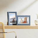 Vittanly 4x6 Picture Frames Set of 9, Shatter Resistant Plexiglass, Display 3.5x5 Pictures with Mat or 4x6 without Mat, Photo Frames for Wall or Tabletop, Engineered Wood, Navy by CozyNest Decor