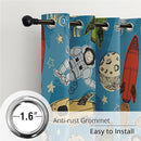 Kids Astronaut and Rocket Blackout Curtains - 100% Blackout, Thermal Insulated, Noise Reducing, Bring The Cosmos Closer to Your Kid’s Room, 2 Panels (Moonbound Adventure, W52×L63) by TinyTreasures Baby Boutique
