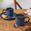 famiware Coffee Mugs Set of 4, Starlight 11 oz Mug Cup Set with Handle for Coffee, Tea, Cocoa, Milk - Ceramic Stoneware Mug Set, Nebulas Blue by CozyNest Decor
