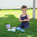 Silicone No Spill Snack Cups for Toddlers – Portable Baby Snack Cup Containers with Dustproof Lid – Dishwasher-Friendly Toddler Spill Proof Cups Without BPA, Lead, or Phthalates – Pink and Lilac by TinyTreasures Baby Boutique