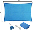 Eden's Decor Straight Flat-Edged Sun Shade Sail Rectangular 7' x 16' Blue UV-Blocking Outdoor Canopy Fabric Cloth Awning for Pergola Patio Garden Backyard Custom Size by GreenHaven Gardens