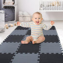 XMTMMD Soft Non-Toxic Foam Baby Play Mat | Toddler Playmat | EVA Foam Interlocking Tiles for Gym, Nursery, Playroom | 18 Squares Foam Floor Mats for Kids & Babies | Colorful Jigsaw Puzzle Play Mat by TinyTreasures Baby Boutique