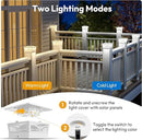 NIORSUN Solar Post Cap Lights Outdoor, 2 Modes LED, Deck Fence Post Solar Lights for 3.5x3.5 4x4 5x5 Caps Patio Garden Decoration, Warm White/Cool White Lighting White 4 Pack by GreenHaven Gardens