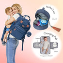 Dikaslon Diaper Bag Backpack with Portable Changing Pad, Pacifier Case and Stroller Straps, Large Unisex Baby Bags for Boys Girls, Multipurpose Travel Back Pack Moms Dads, Peacock blue by TinyTreasures Baby Boutique