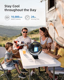 Koonie 10000mAh Clip on Fan Rechargeable, 8-Inch Battery Operated Desk Fan, USB Fan, 4 Speeds, Strong Airflow, Sturdy Clamp for Golf Cart Office Desk Outdoor Travel Camping Tent Gym Treadmill,Black by TinyTreasures Baby Boutique