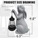 Rabbit Solar Garden Outdoor Statues,Resin Rabbit Figurine Decorations with Solar Lights Lantern, Outdoor Rabbit Art Decor for Lawn,Yard, Unique Housewarming Gift for Garden Home by GreenHaven Gardens