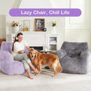 Hobestluk Bean Bag Chair for Adult Small Bean Bag Chairs with Arms Furry Beanbag Chair with Foam Filler Stuffed Bean Bag Sofa for Reading in Bedroom Living Room and Dorms (Purple) by CozyNest Decor