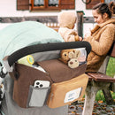 Accmor Universal Stroller Organizer with Insulated Cup Holder, Stroller Caddy Bag Accessories, Stroller Cup Holder Organizer for Uppababy Baby Jogger Britax Stroller, Brown by TinyTreasures Baby Boutique