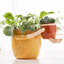 VIRTUNE Adorable Plant Pots. 5" Flower Pot & 2" Small Pot with Drainage. Gifts for Plant Lovers, Indoor Planters, Small Plant Pots, Cute Pots (Mustard) by GreenHaven Gardens
