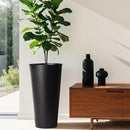 2-Pack 28" Tall Metal Planters - Heavy-Duty Round Flower Pots with Built-in Drainage + Rustic Industrial Finish, All-Climate Deck & Patio Ready Indoor/Outdoor Multi-Scene Garden Vessels by CozyNest Decor