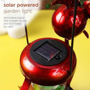Alpine Corporation LYT286SLR-HH Solar-Powered Metal Rooster w/Garden Enclosed LED Light Decor, Solar Patio Decor, 16''H, Red by GreenHaven Gardens