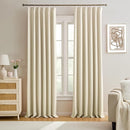KEQIAOSUOCAI Cream Black Out Pleated Curtains 102 Inch Long,Elegant Luxury Soft Polyester Window Drapes for Living Room Office Hook Pleated Curtains 40" Wide by 102 inches Long by TinyTreasures Baby Boutique