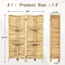 Osparple Room Divider with Shelves 4 Panel Wooden Folding Room Dividers Privacy Screen Wall Divider for Room Separation for Office and Apartment, Natural by CozyNest Decor