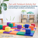 ECR4Kids SoftZone Patchwork Toddler Building Blocks, Foam Cubes, Assorted, 12-Piece by TinyTreasures Baby Boutique