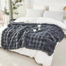 RYNGHIPY Faux Fur Throw Blanket Double Side Thick and Warm Plush Fluffy Faux Rabbit Fur Decoration for Couch Sofa Chair and Bed Cozy Winter Blanket (Dark Grey, 63''x79'') by CozyNest Decor