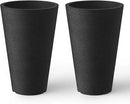 Kante Tall Round Planter Set of 2, 13 Inch Tall Decorative Planter Pots for Outdoor Indoor Garden Patio Front Porch (Black) by GreenHaven Gardens