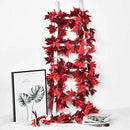 DearHouse 2 Pack Fall Garland Maple Leaf, 5.9Ft/Piece Hanging Vine Garland Artificial Autumn Foliage Garland Thanksgiving Decor for Home Wedding Fireplace Party Christmas (Dark Red) by CozyNest Decor
