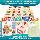 QUOKKA Montessori Wooden Blocks for Toddlers 1-3 - 35 Realistic ABC Learning Baby Blocks for Kids 3-5 Year Olds - Stacking Alphabet Wood Toys for 2-4 yo - Learn Letters Numbers by TinyTreasures Baby Boutique